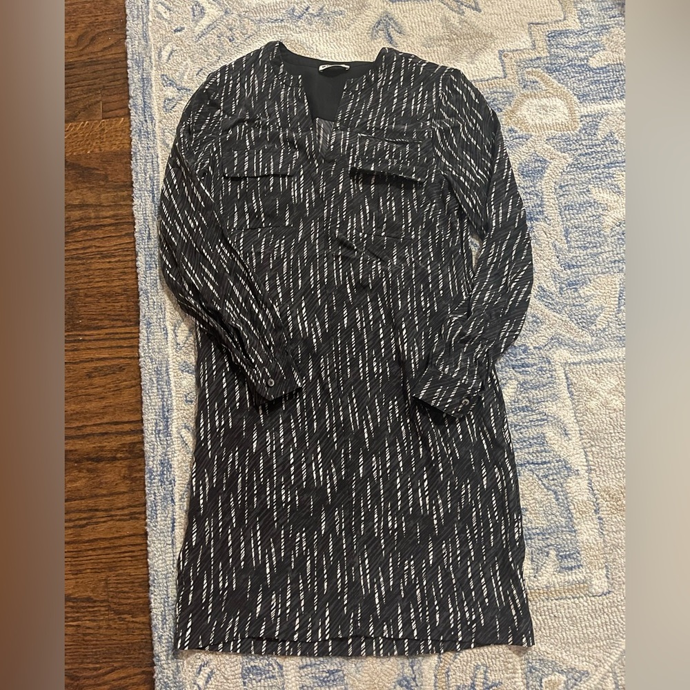 Whistles abstract printed long sleeve midi dress